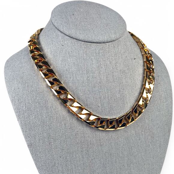 Soo Ihn Kim Heavy Chain Necklace Shiny Gold Tone 18 Inches - Picture 9 of 12
